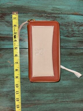 HOBO Hart Rust/Taupe Zip-Around Leather Wallet